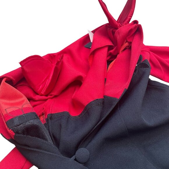 NWT Positive Attitude Petite Red and Black Color Block Two-Piece Dress and Coat - Picture 10 of 10
